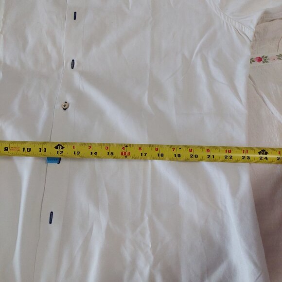 Pal Zileri Men's Button-down Dress Shirt 18 1/2 46 White 100% Cotton Italy - Picture 11 of 12